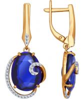 Золотые серьги SOKOLOV 6022007_s с корундами, бриллиантами