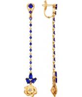 Золотые длинные серьги SOKOLOV 6022058_s с корундами, бриллиантами