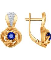 Золотые серьги SOKOLOV 6022059_s с корундами, бриллиантами