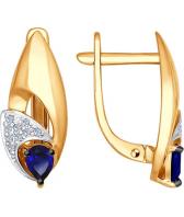 Золотые серьги SOKOLOV 6022093_s с корундами, бриллиантами