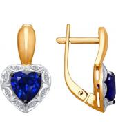 Золотые серьги SOKOLOV 6022111_s с корундами, бриллиантами