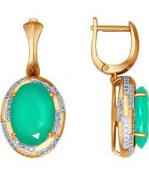 Золотые серьги SOKOLOV 6023034_s с бриллиантами, хризопразами