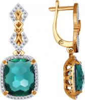 Золотые серьги SOKOLOV 6024021_s с бриллиантами, кварцем