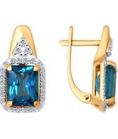 Золотые серьги SOKOLOV 6024039_s с топазами, бриллиантами
