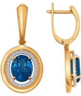 Золотые серьги SOKOLOV 6024043_s с топазами, бриллиантами