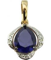 Золотой кулон SOKOLOV 6032044_s c бриллиантом, корундами