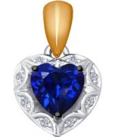 Золотой кулон SOKOLOV 6032046_s с корундом, бриллиантами