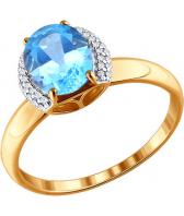 Золотое кольцо SOKOLOV 713286_s с топазом, фианитами