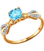 Золотое кольцо SOKOLOV 713811_s с топазом, фианитами