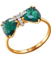 Золотое кольцо SOKOLOV 713855_s с кварцем, фианитами