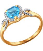 Золотое кольцо SOKOLOV 713999_s с топазом, фианитами