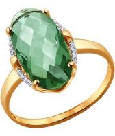 Золотой перстень SOKOLOV 714036_s с кварцем, фианитами