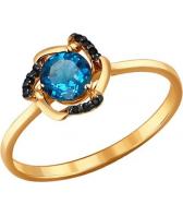 Золотое кольцо SOKOLOV 714080_s с топазом, фианитами