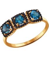 Золотое кольцо SOKOLOV 714084_s с топазами, фианитами