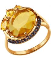 Золотой перстень SOKOLOV 714159_s с цитринами, раухтопазами