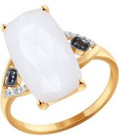 Золотой перстень SOKOLOV 714294_s с агатом, фианитами