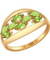 Золотое кольцо SOKOLOV 714545_s с хризолитами