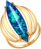 Золотое кольцо SOKOLOV 714554_s с искусственным опалом