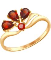 Золотое кольцо SOKOLOV 714594_s с гранатами