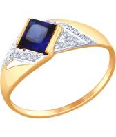 Золотое кольцо SOKOLOV 714698_s с корундом, фианитами