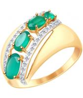 Золотое кольцо SOKOLOV 714825_s с агатами, фианитами