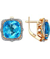 Золотые серьги SOKOLOV 723603_s с топазами, фианитами