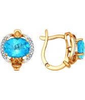 Золотые серьги SOKOLOV 723713_s с топазами, фианитами