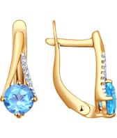 Золотые серьги SOKOLOV 724215_s с топазами, фианитами