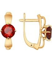 Золотые серьги с гранатом SOKOLOV 724406_s
