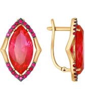 Золотые серьги SOKOLOV 724427_s с корундами, фианитами