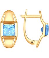 Золотые серьги с топазом SOKOLOV 724676_s