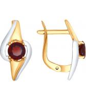 Золотые серьги с гранатом SOKOLOV 724765_s