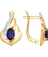 Золотые серьги SOKOLOV 724793_s с корундами, фианитами