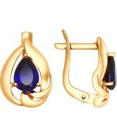Золотые серьги СОКОЛОВ 724814_s с корундами