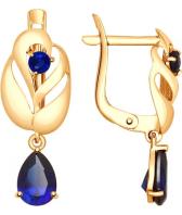 Золотые серьги СОКОЛОВ 724819_s с корундами