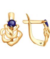 Золотые серьги СОКОЛОВ 724836_s с корундами