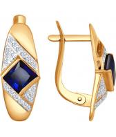 Ювелирные золотые серьги SOKOLOV 724846_s с корундами, фианитами