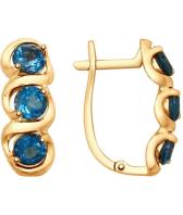 Золотые серьги SOKOLOV 725143_s с Лондон топазами