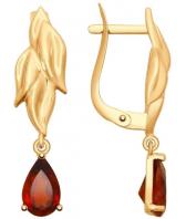 Золотые серьги SOKOLOV 725155_s с гранатами