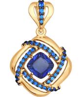 Золотой кулон SOKOLOV 731312_s c фианитом, корундами