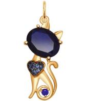 Золотой кулон SOKOLOV 731531_s c фианитом, корундами