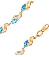 Золотой браслет цепь SOKOLOV 750061_s с топазами, фианитами