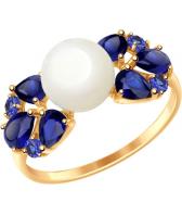 Золотое кольцо SOKOLOV 791024_s с жемчугом, корундами