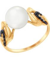Золотое кольцо SOKOLOV 791046_s с жемчугом, фианитами