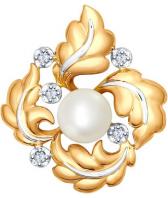 Золотой кулон SOKOLOV 8030013_s c жемчугом, бриллиантом