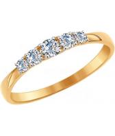 Золотое кольцо SOKOLOV 81010235_s с фианитами Swarovski