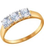 Золотое кольцо SOKOLOV 81010279_s с фианитами Swarovski