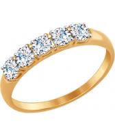 Золотое кольцо SOKOLOV 81010281_s с фианитами Swarovski
