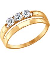 Золотое кольцо SOKOLOV 81010287_s с фианитами Swarovski