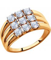 Золотое кольцо SOKOLOV 81010289_s с фианитами Swarovski